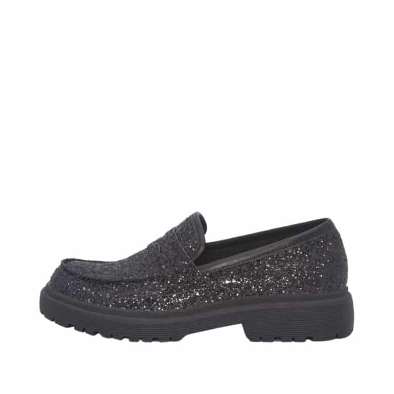 Duffy loafers i sort glimmer til dame. Loafers til dame i den smukkeste sorte glimmer farve! Model: 97-70500-01