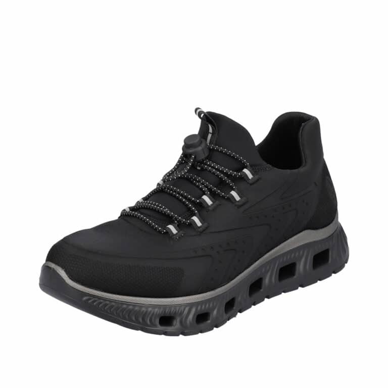 Ultra let sneakers fra Rieker til dame i sort med Memosoft sål