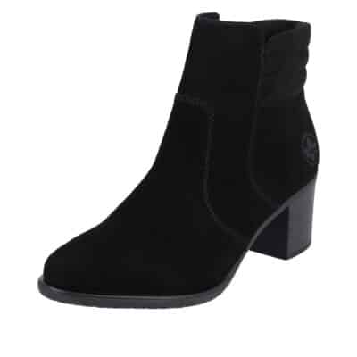 Rieker støvle i sort til dame. Klassisk støvle i flot sort farve med en hæl og lynlås på siden! Model: Y2058-00
