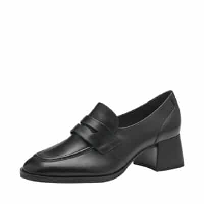 Tamaris sko til dame i sort med lækker blokhæl