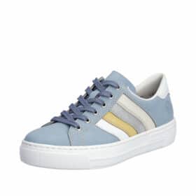 Rieker sneakers til dame i blå skind med snørebånd