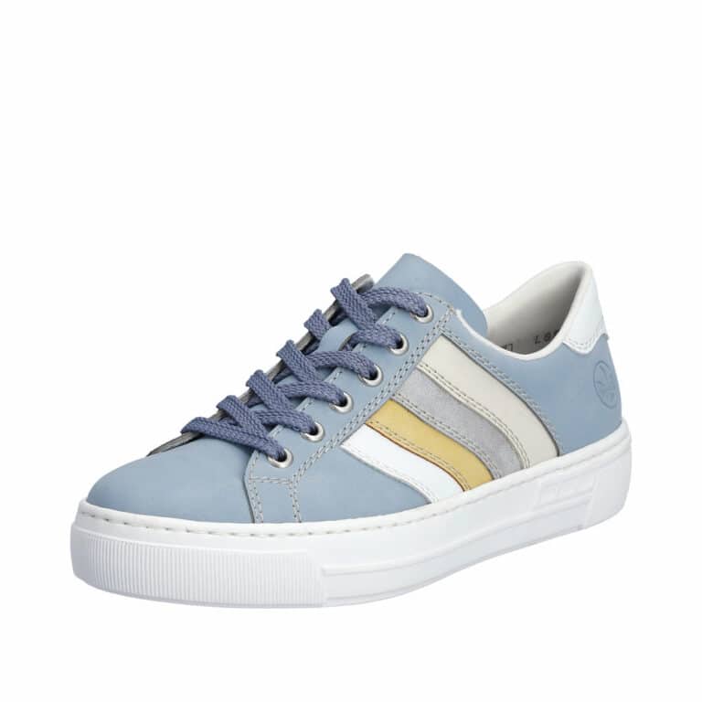 Rieker sneakers til dame i blå skind med snørebånd
