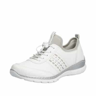 Rieker sneakers til dame i hvid med justerbar elastik snøre