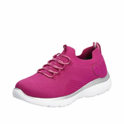Rieker sneakers til dame i smuk pink farve med memosoft indlæg og let kvalitet. Model: M5074-31.