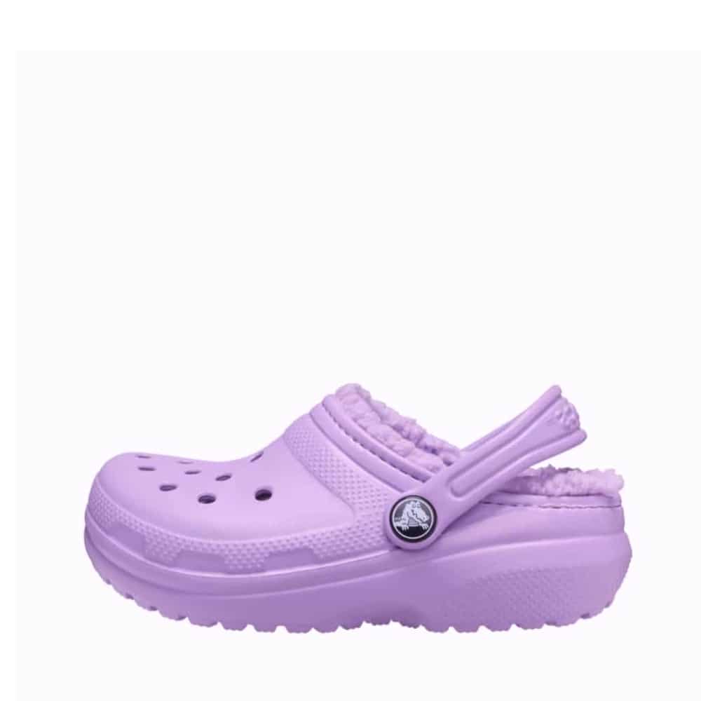 Crocs sandal til små børn i lilla med varmt foer og justerbar hælrem