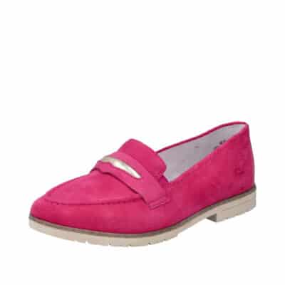rieker loafers til dame i pink lavet af ruskind