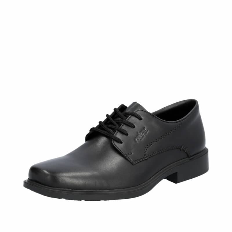 Rieker sko til herre i sort med snøre og antistress samt ekstra bredde.