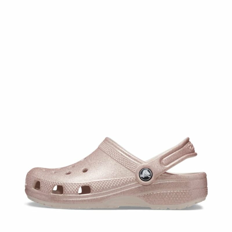 Crocs sandal til børn i rosa glimmer med rem bagpå