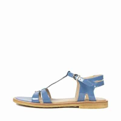 Angulus sandal til dame i blå lavet af skind med rågummisål
