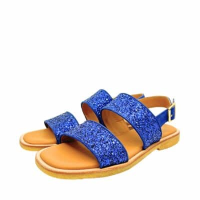 Angulus sandal til dame i blå med glimmer og rågummisål