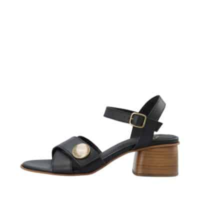 Cashott Casstina sandal til dame i sort skind med blokhæl
