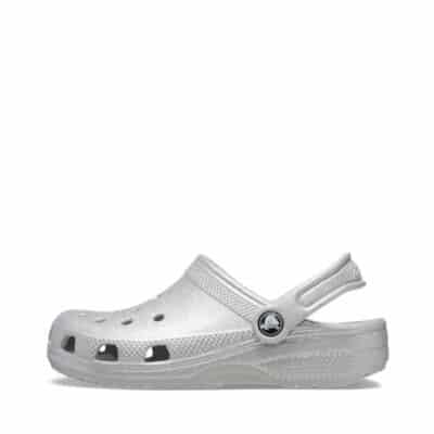 Crocs sandal til børn i sølv glimmer med åndbare huller