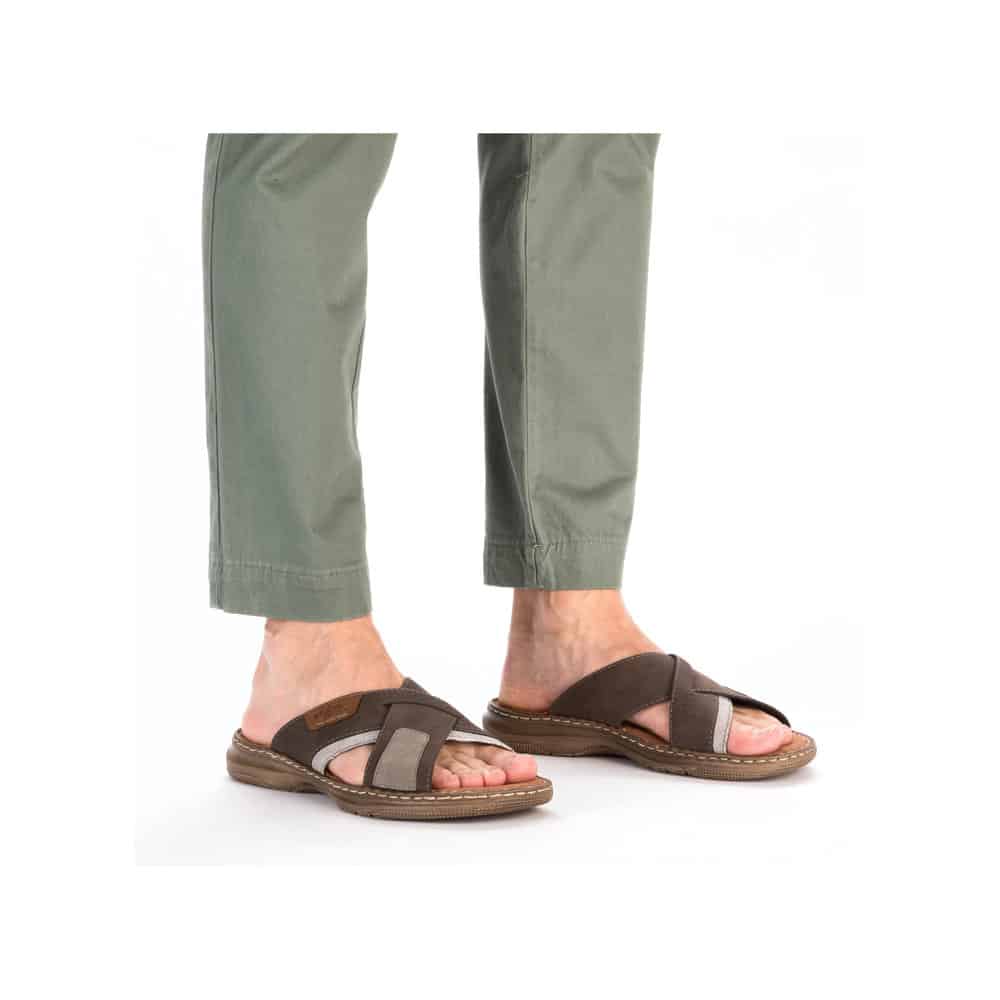 Rieker sandaler til herre i brun | bløde såler | Damkjær Sko