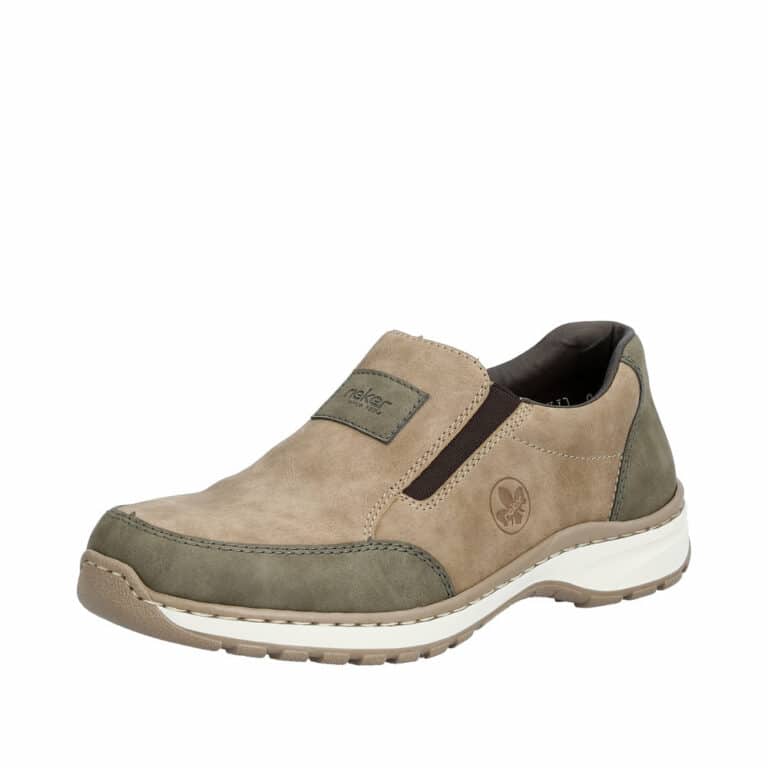 Rieker herresko i sand/beige i skind med elastik i siderne