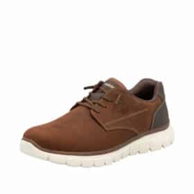 Rieker sko til herre i brun skind i en letvægts sneakers