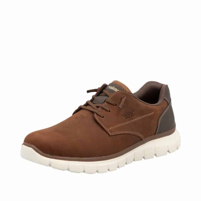 Rieker sko til herre i brun skind i en letvægts sneakers