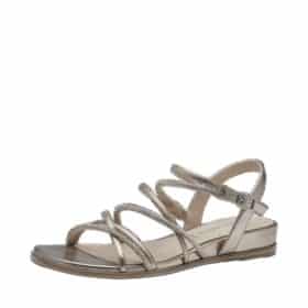 Tamaris sandal dame i guld med spændelukning.