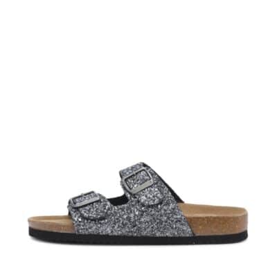 CPH-Comfort Bio sandal med sølv/grå glitter til dame med spænde