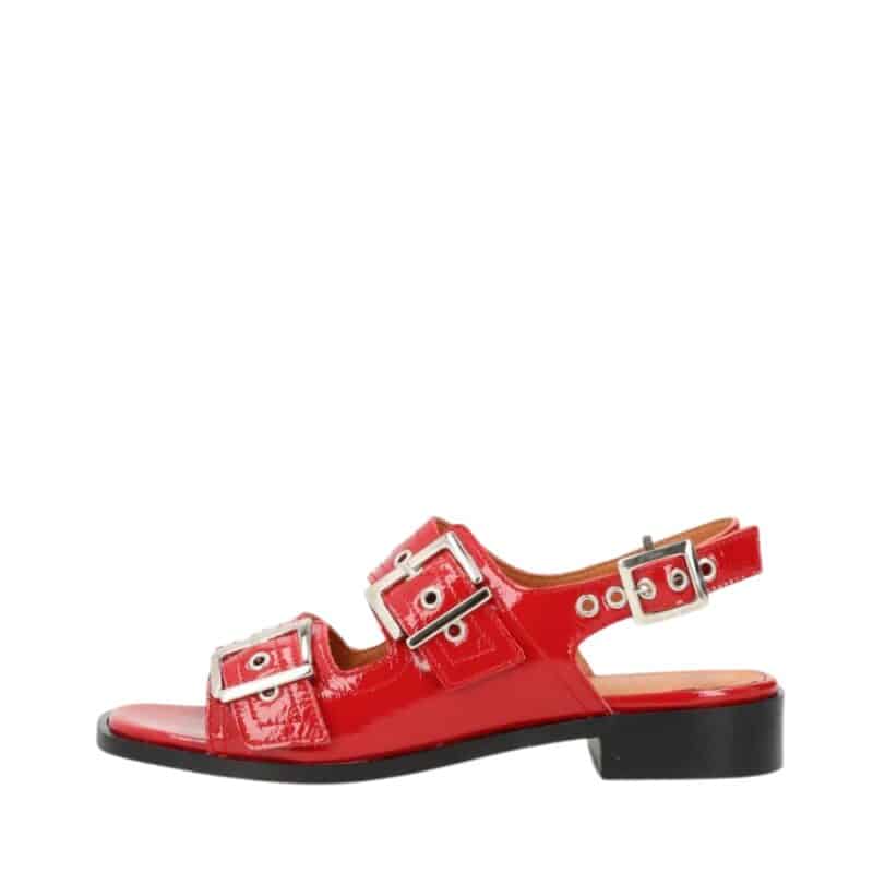 Phenumb Next sandal til dame i rød lak. 100% skind med justerbare spændedetaljer.