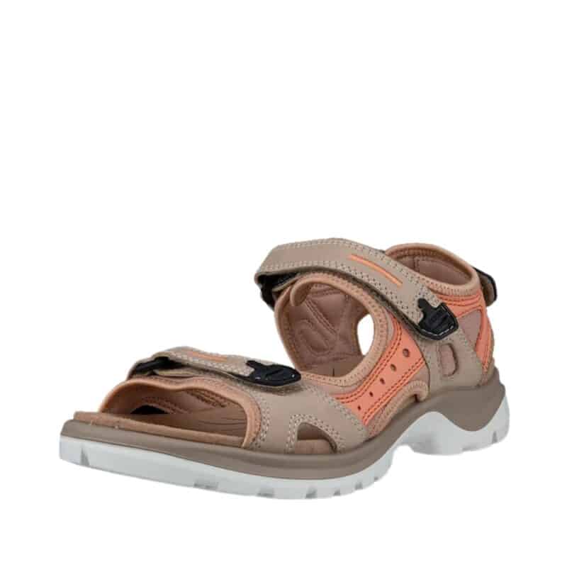 Ecco Offroad sandal i smuk rosa/beige farve med 3 punkts velcrolukning