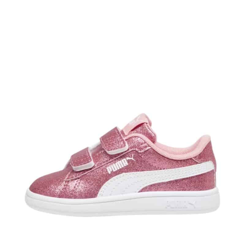 Puma Smash 3.0 Glitz Glam sneakers til børn i lyserød til pige med glimmer