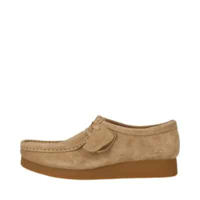 Clarks Wallabee Evosh damesko i beige, lavet af 100% skind