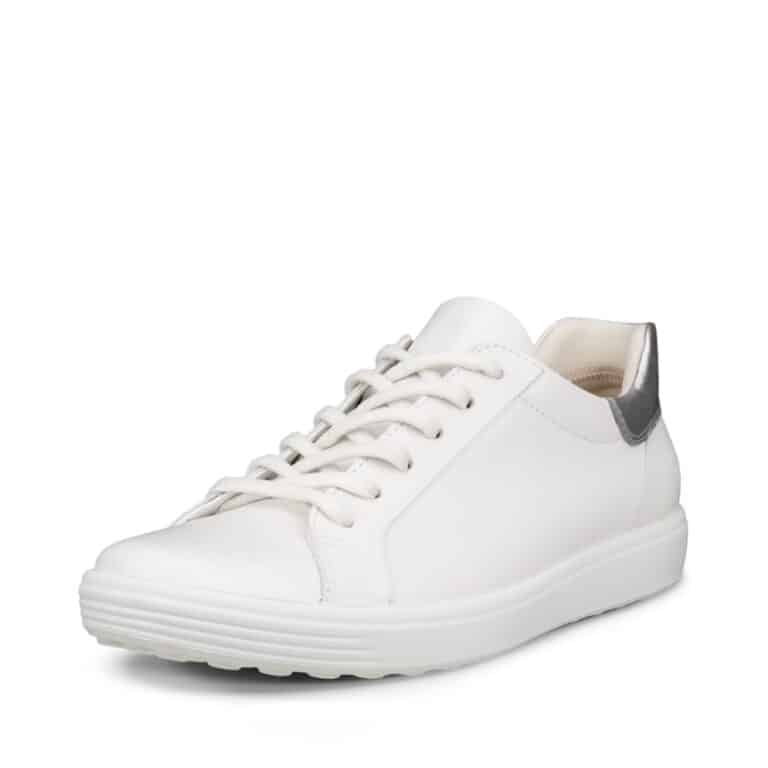 Ecco Soft 7 W sneakers til dame i hvid med slip in funktion og fast hælkappe