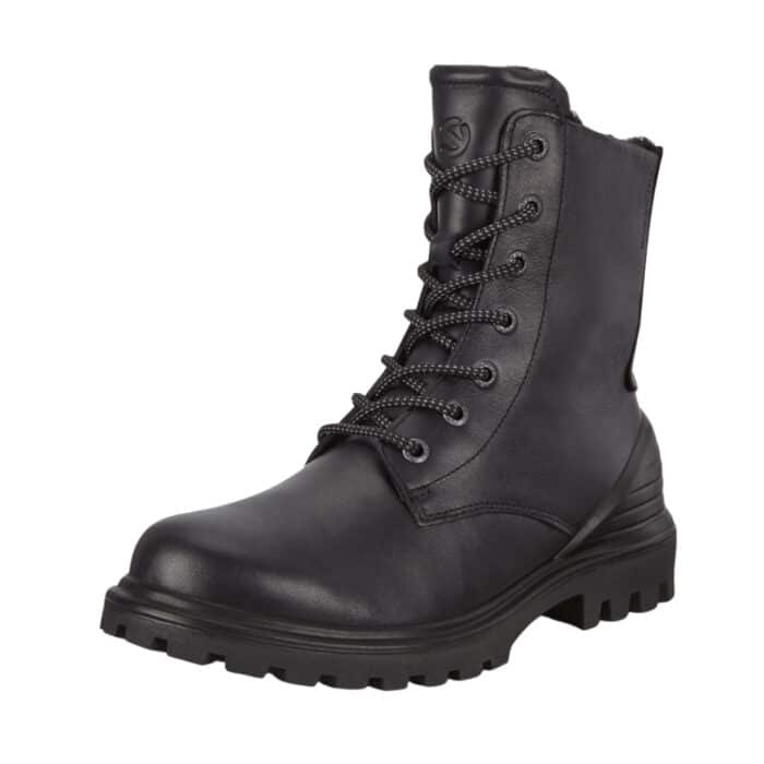 Ecco Tredtray K vinterstøvle til dame i sort skind med varm foring og vandafvisende egenskaber samt udtagelig sål