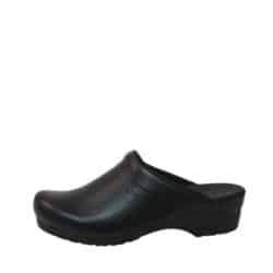 Sanita Sonja træsko til dame i sort uden hælkappe med gummisål