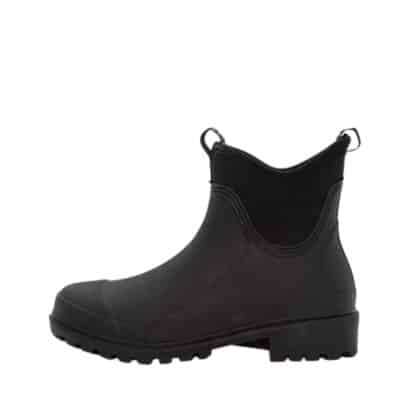 Duffy gummistøvle i sort med neoprenkant og logostropper foran og bagpå