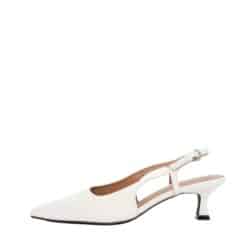 Duffy pumps til dame i hvid med slingback hælrem og en hæl på 5,5 cm