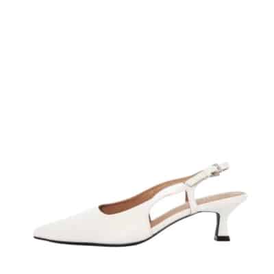 Duffy pumps til dame i hvid med slingback hælrem og en hæl på 5,5 cm