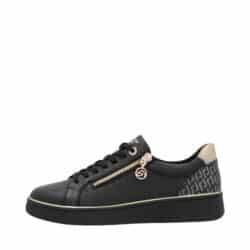 Remonte sneakers til dame i sort med snørebånd og lynlås