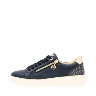 Remonte sneakers til dame i sort med lynlås i siden