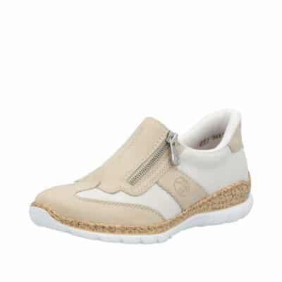 Rieker Ready 2 Go sneakers til dame i beige/sand med fast hælkappe