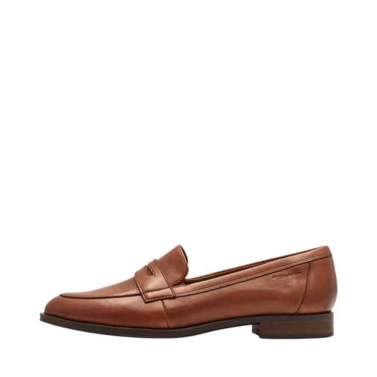 Tamaris loafers til dame i cognac, lavet af 100% skind