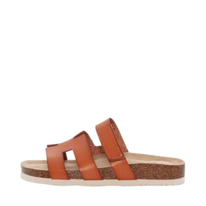 Duffy Florens Ventuno sandal til dame i brun med velcrorem og slip-in