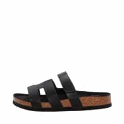 Duffy Florens Ventuno sandal til dame i sort med velcrorem og slip-in