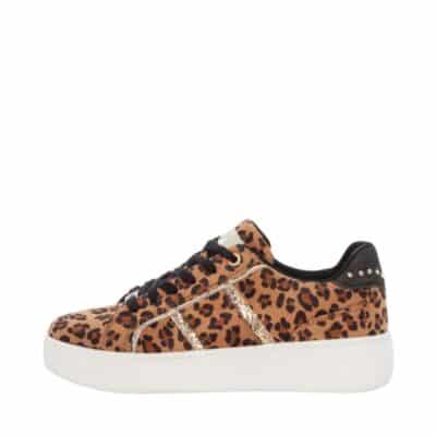 Duffy Genova Diciotto sneakers til dame i leopard med plateausål på 4 cm.