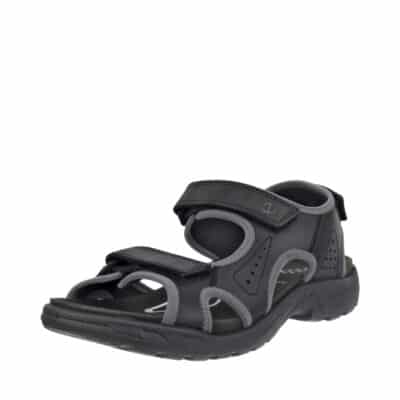 Ecco Hike sandal til herre i sort med nubucklæder og velcroremme