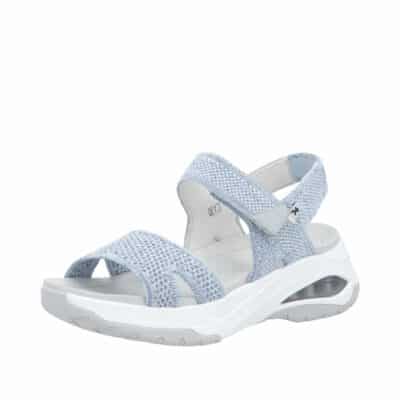 Rieker sandal til dame i blå med Air teknologi og velcro remme.
