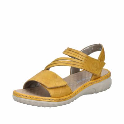 Rieker sandal til dame i sortmed velcrorem samt noprede sål