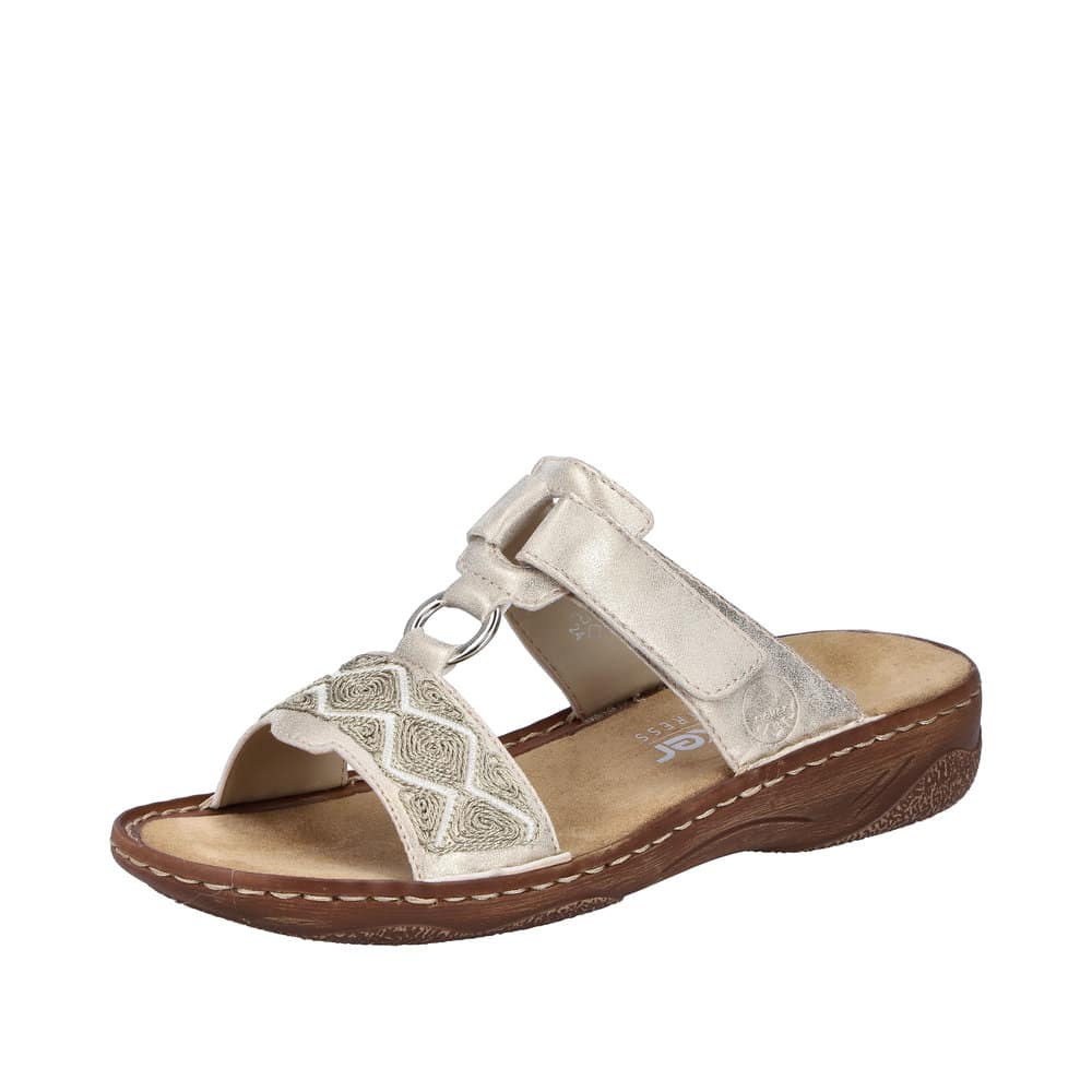 Rieker Sandal Dame - 42 - Guld - Model: V2864-60 - Fri fragt