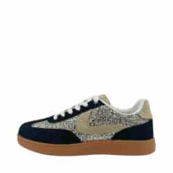 Rugged Gear Retro Indoor sneakers til dame i sort med glimmer og snørebånd