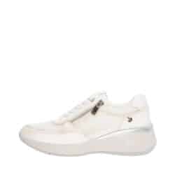 Duffy Cagliari Due sneakers til dame i hvid med funktionel lynlås og kilehæl på 5,5 cm.