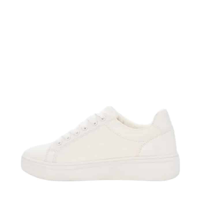 Duffy Genova Dodici sneakers til dame i hvid med glimmer og plateausål på 4 cm.