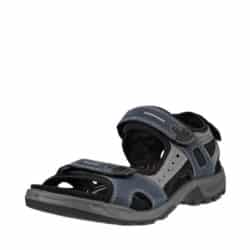 Ecco Offroad sandal til herre i blå, lavet af læder med tre velcroremme og gode såler