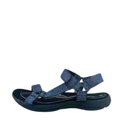 Sprox sandal til dame i blå glimmer med velcrorem