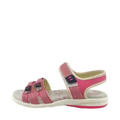 Step & go sandal til dame i pink med velcroremme og indersål af skind