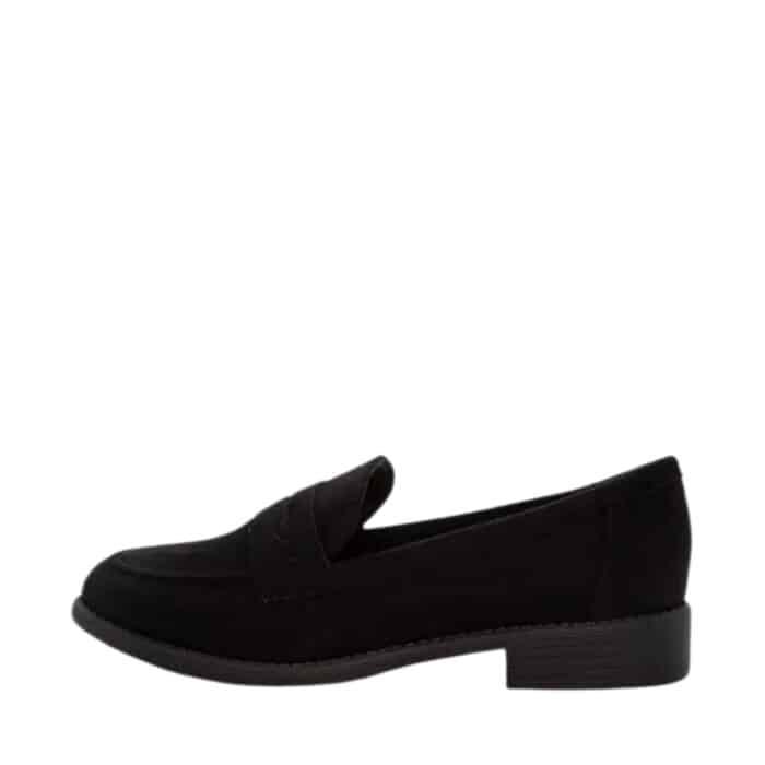 Duffy Francica Cinque loafers til dame i sort med fin detalje og lille hæl på 3 cm.
